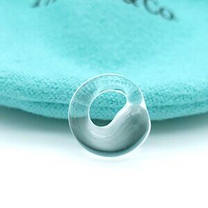 Tiffany & Co. Elsa Peretti Clear Rock Crystal Carved 11mm Eternal Circle Pendant
